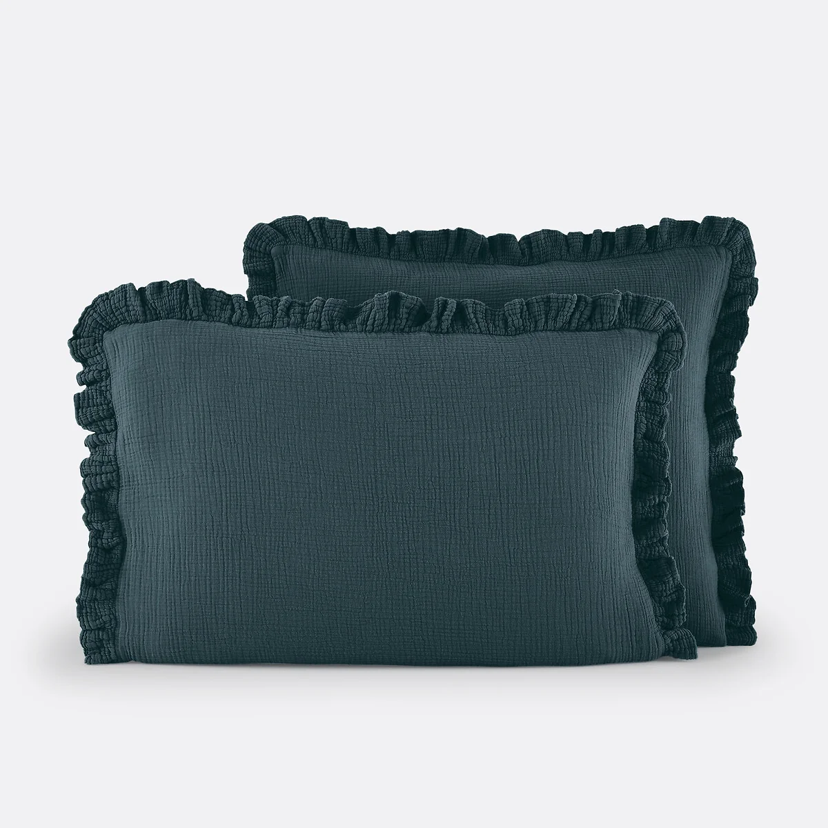 Kumla Plain Ruffle 100% Cotton Muslin Pillowcase – image 2