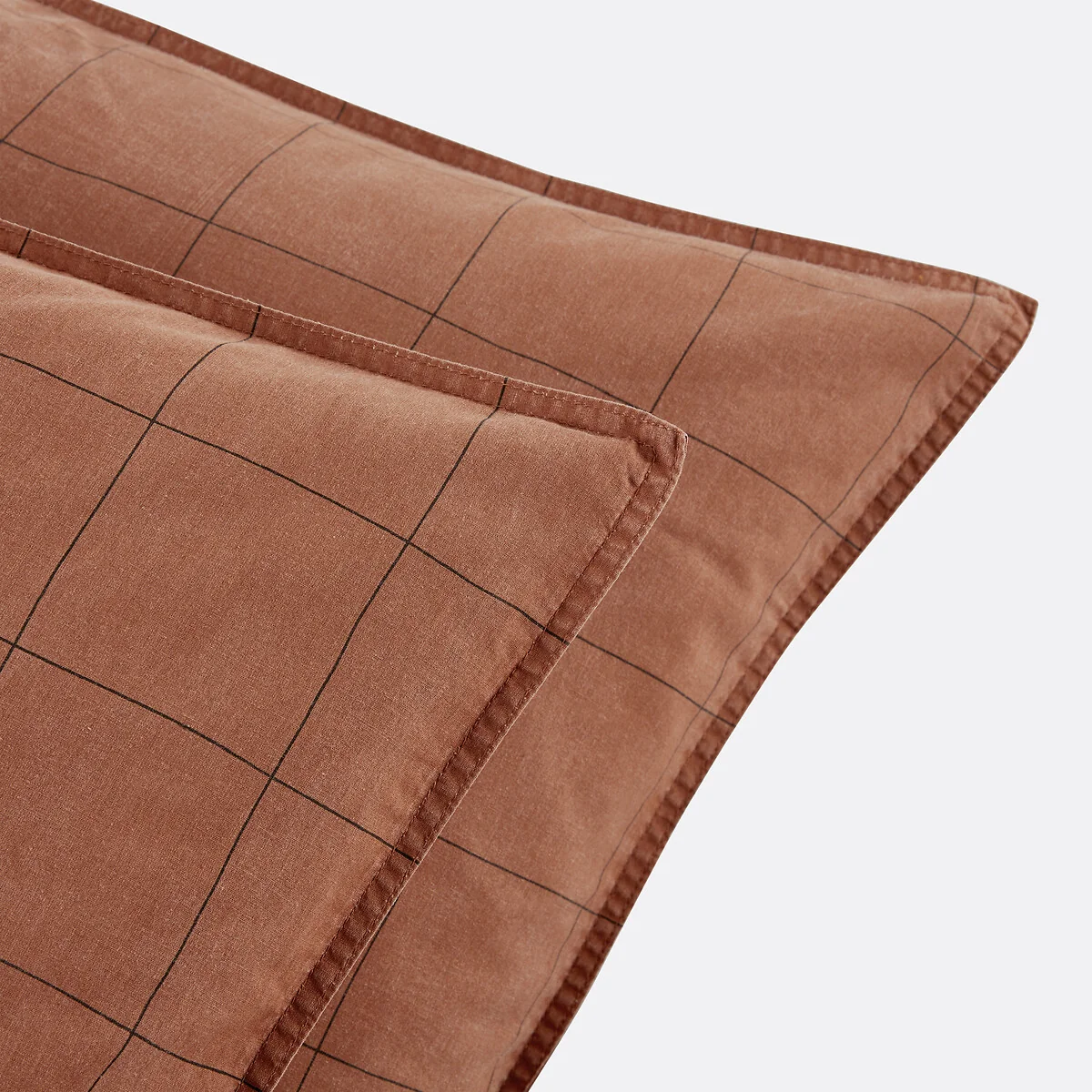Monille Checked 100% Washed Cotton Pillowcase – image 2