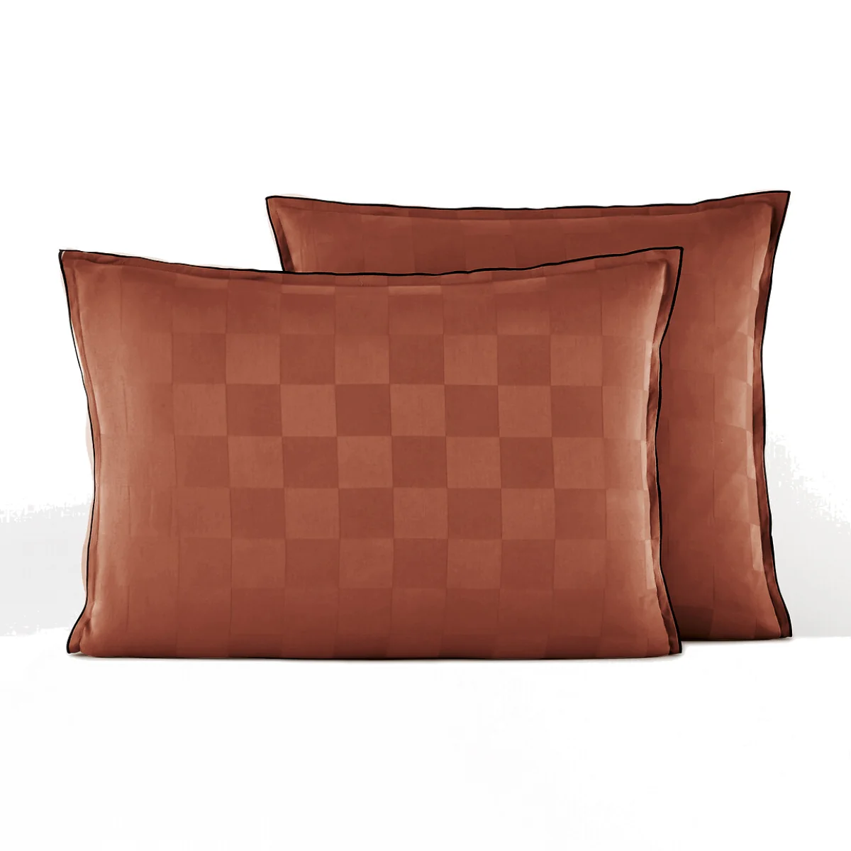 Victor Checkerboard 100% Washed Cotton Satin 300 Thread Count Pillowcase – image 1