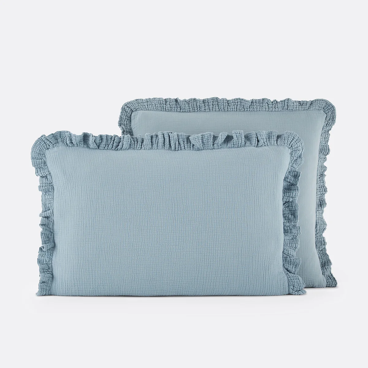 Kumla Plain Ruffle 100% Cotton Muslin Pillowcase – image 2