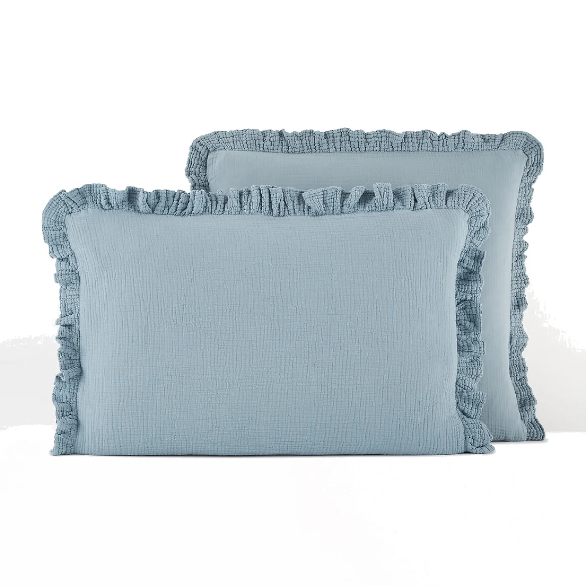 Kumla Plain Ruffle 100% Cotton Muslin Pillowcase – image 1
