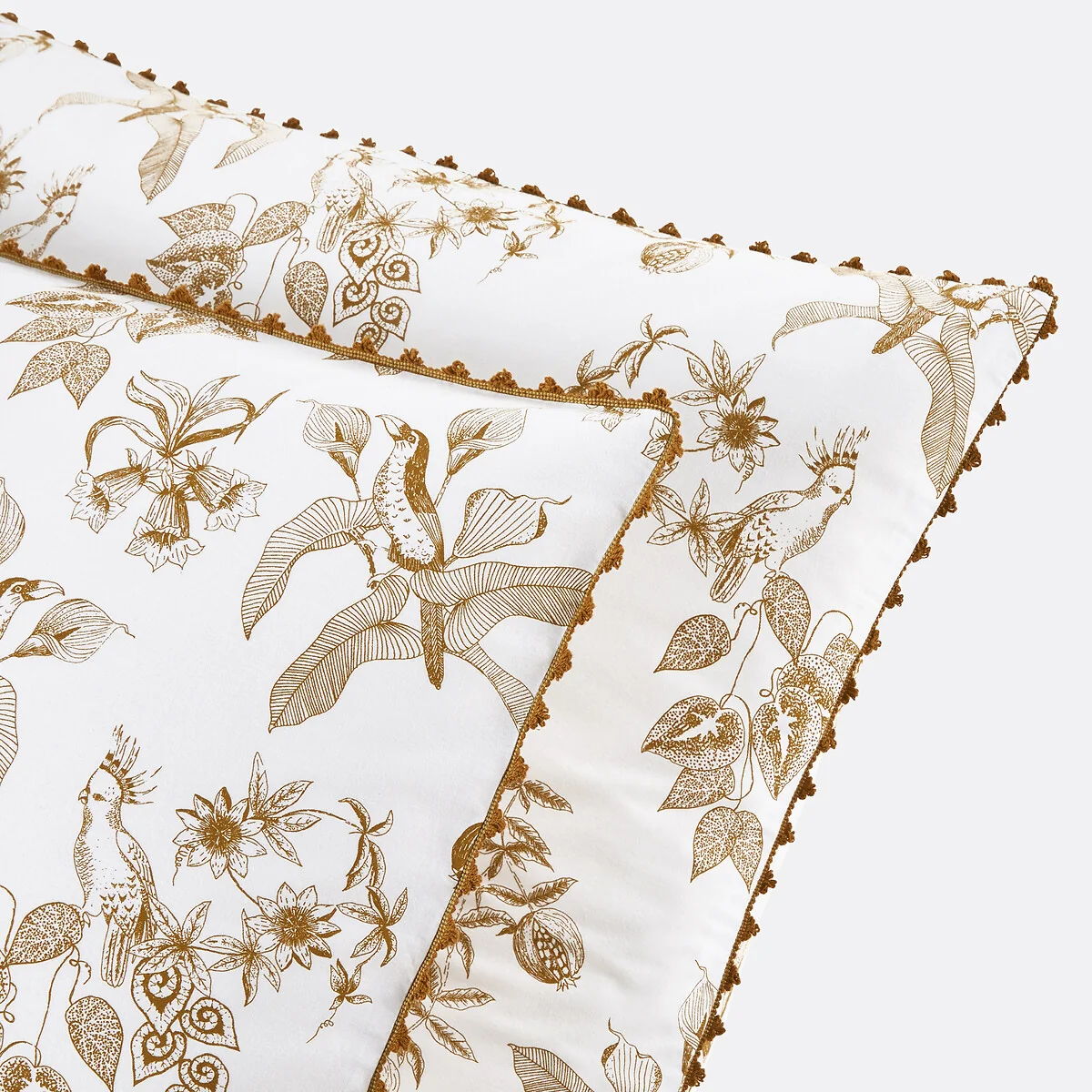Granadille Monochrome Floral Crochet 100% Washed Cotton Pillowcase – image 3