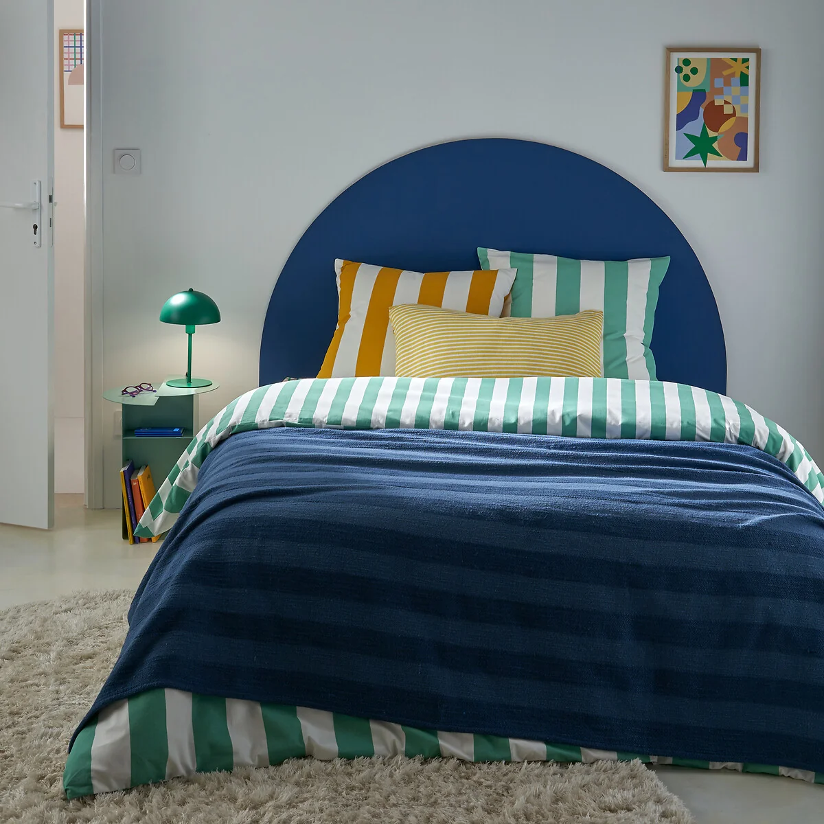 Hendaye Green Cotton Pillowcase – image 2