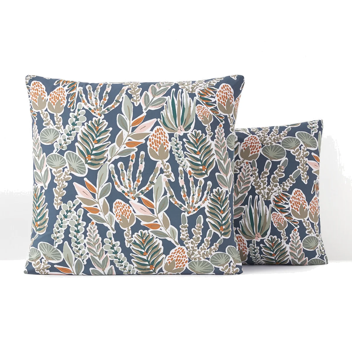 Aqua Botanical 100% Cotton Percale 200 Thread Count Pillowcase – image 1