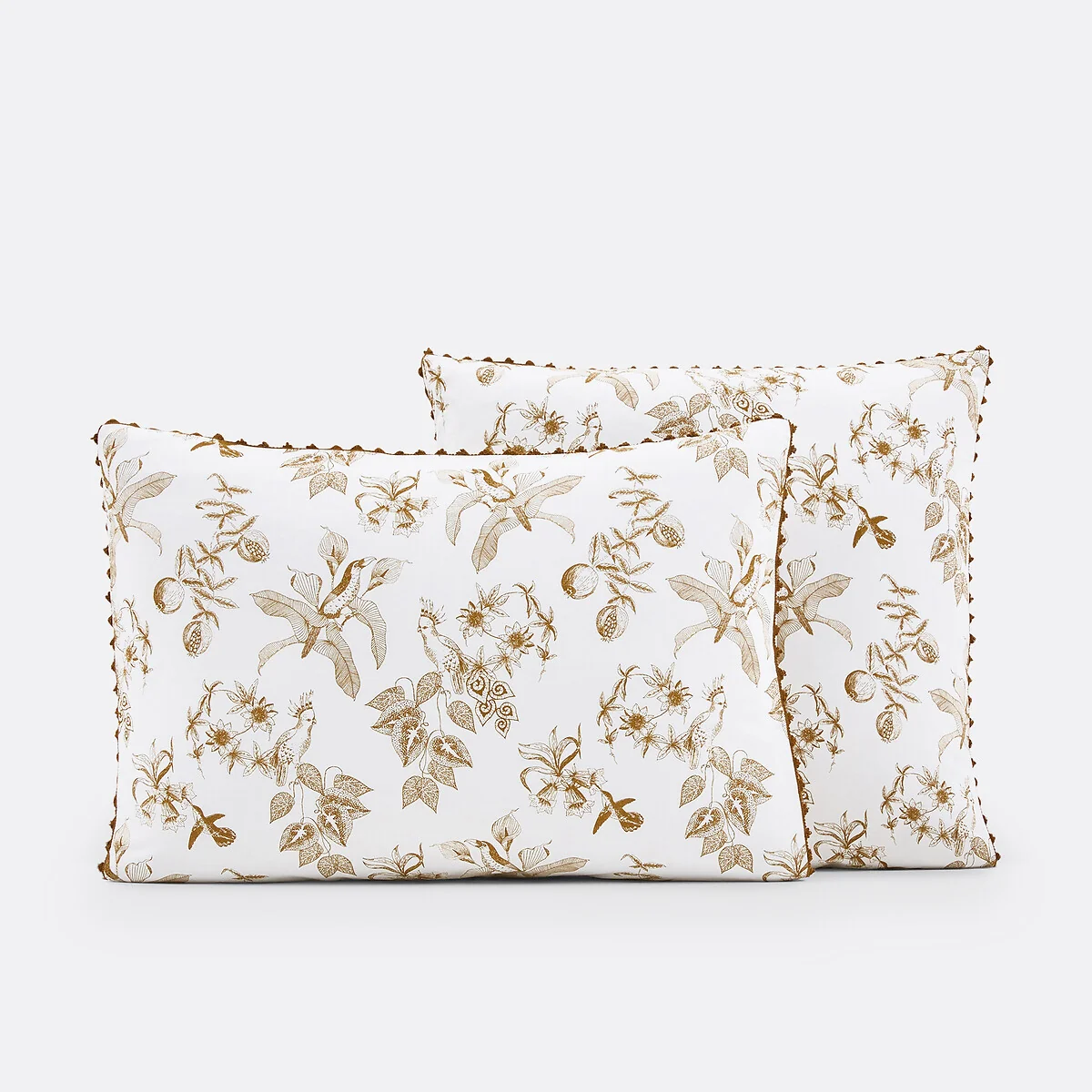 Granadille Monochrome Floral Crochet 100% Washed Cotton Pillowcase – image 2