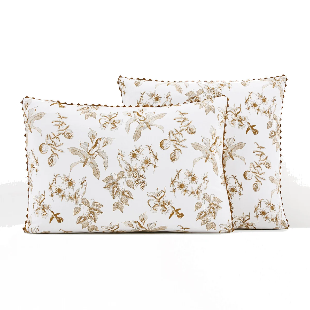 Granadille Monochrome Floral Crochet 100% Washed Cotton Pillowcase – image 1