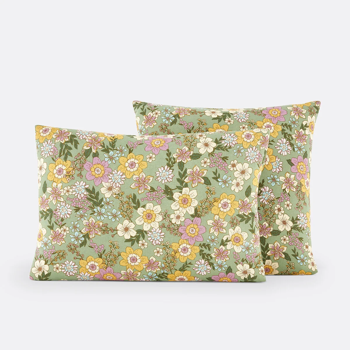 Rosemary Green Cotton & Washed Linen Pillowcase – image 2