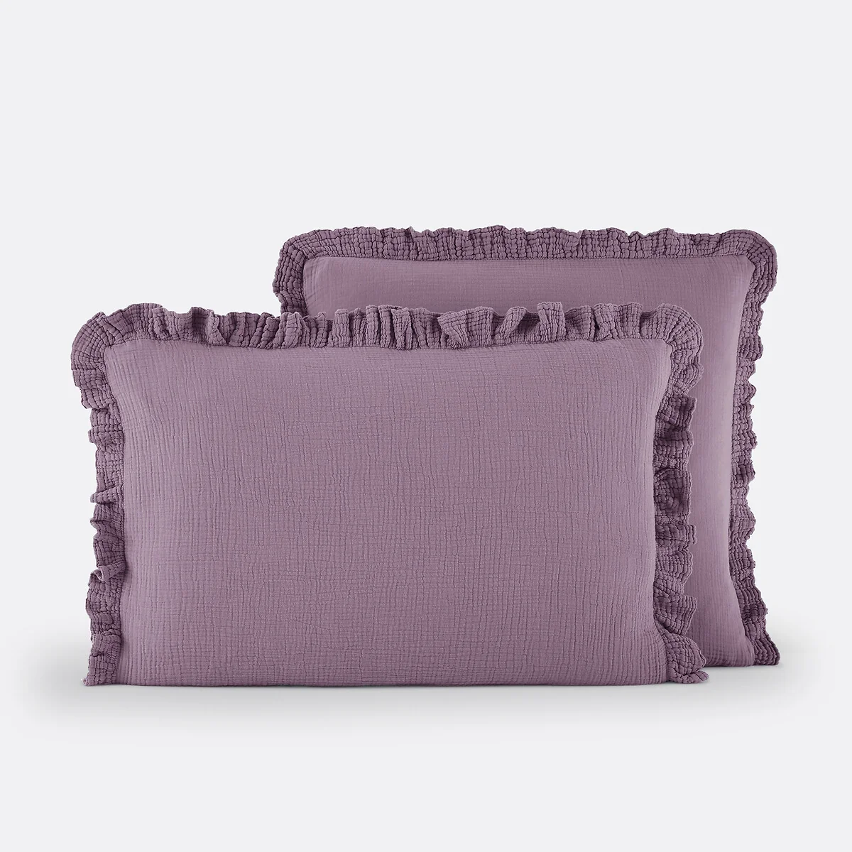 Kumla Plain Ruffle 100% Cotton Muslin Pillowcase – image 2