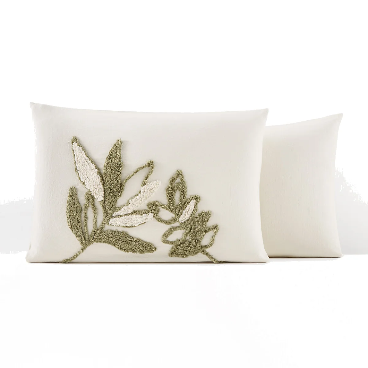 Piana Embroidered Foliage 100% Cotton Pillowcase – image 1