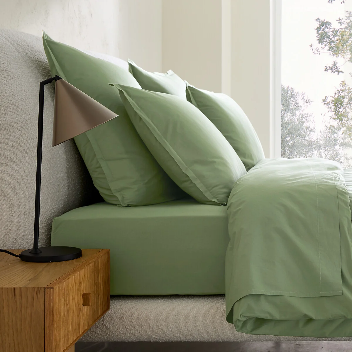 Sabbal Washed Cotton Percale 300 Thread Count Pillowcase – image 1