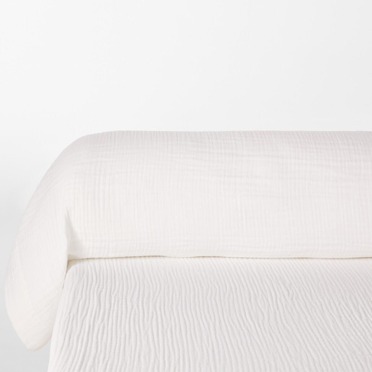 Snow Cotton Muslin Bolster Pillowcase – image 2