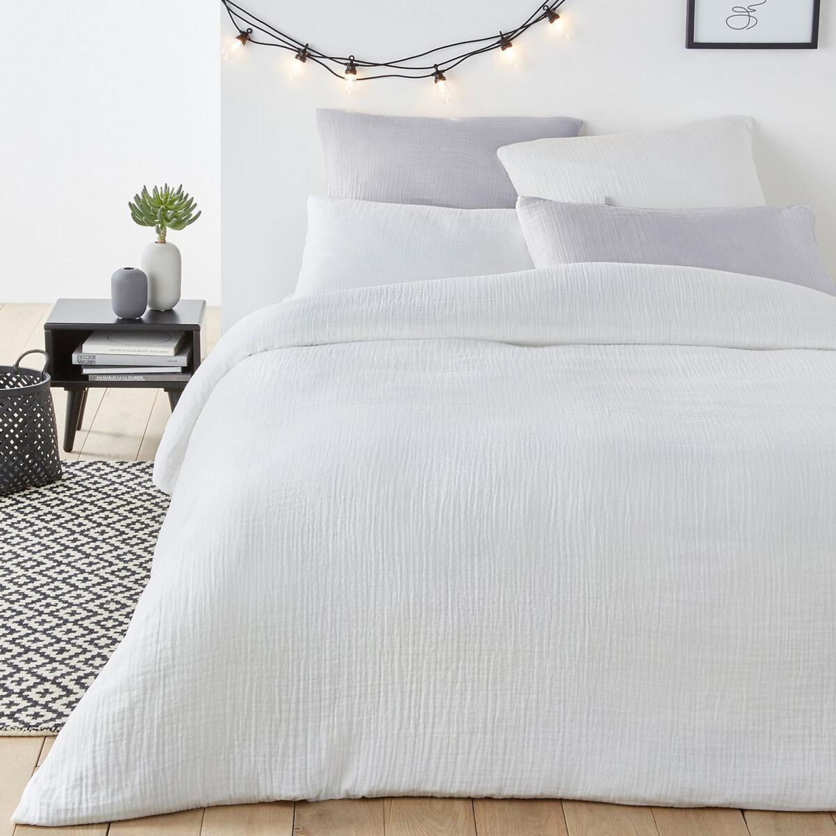 Snow Cotton Muslin Bolster Pillowcase – image 3