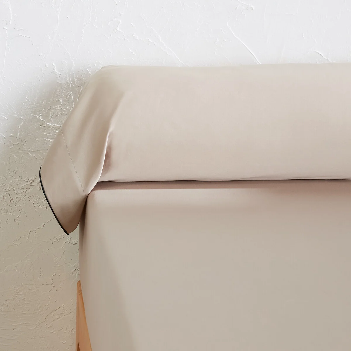 Victor Plain Washed Cotton Satin 300 Thread Count Bolster Pillowcase – image 1