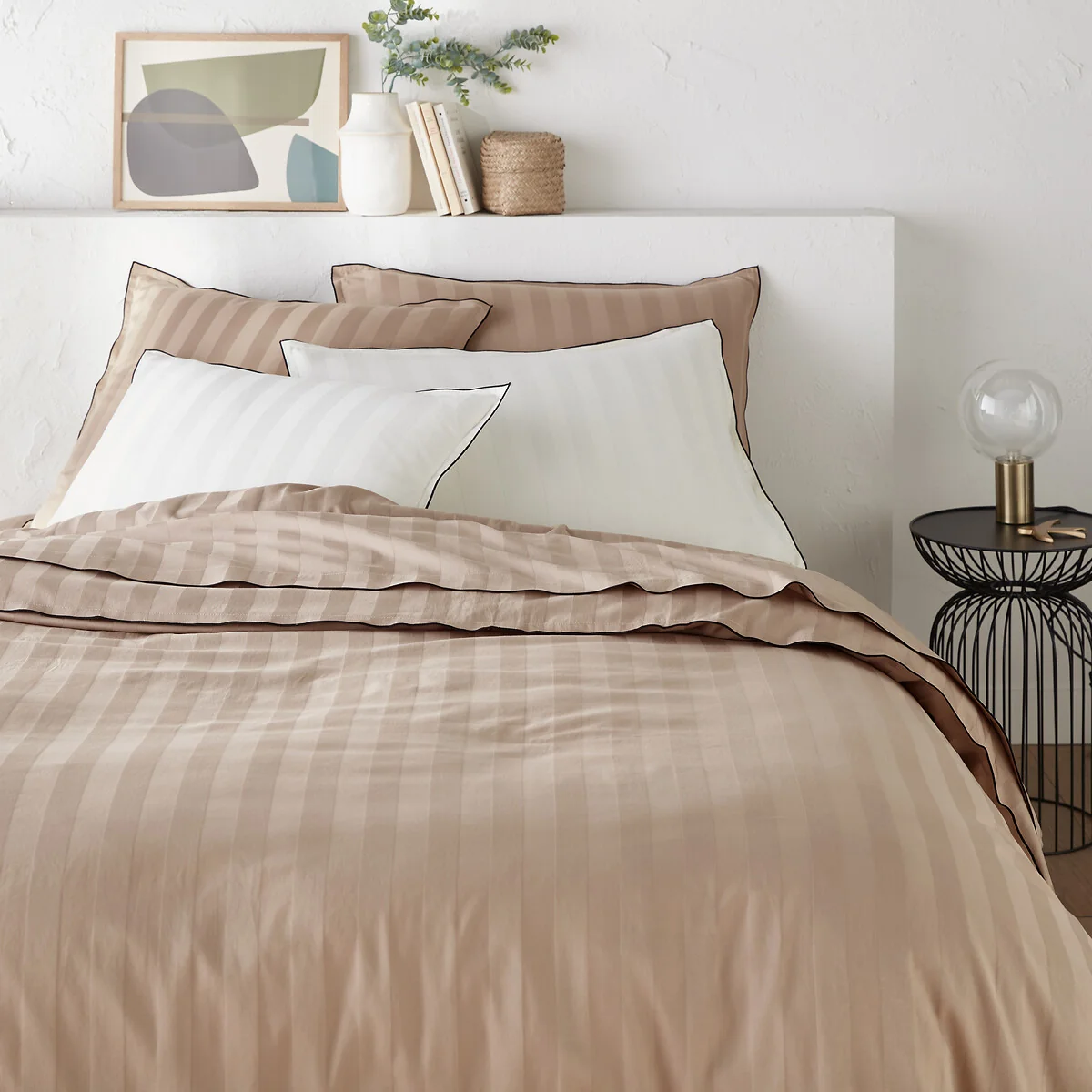 Victor Striped 100% Washed Cotton Satin 300 Thread Count Pillowcase – image 4