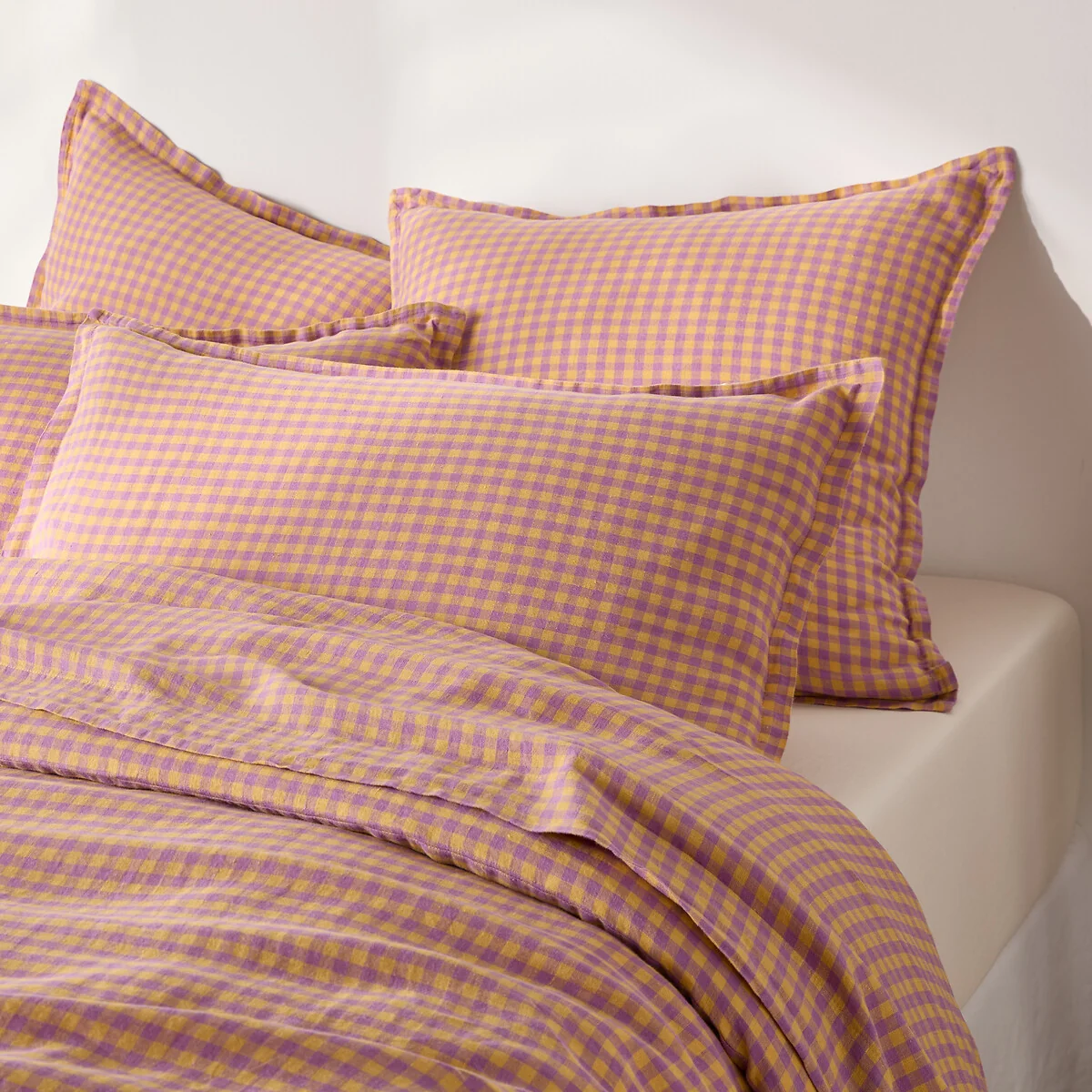 Acélie Lavender/Ochre Washed Linen Pillowcase – image 3