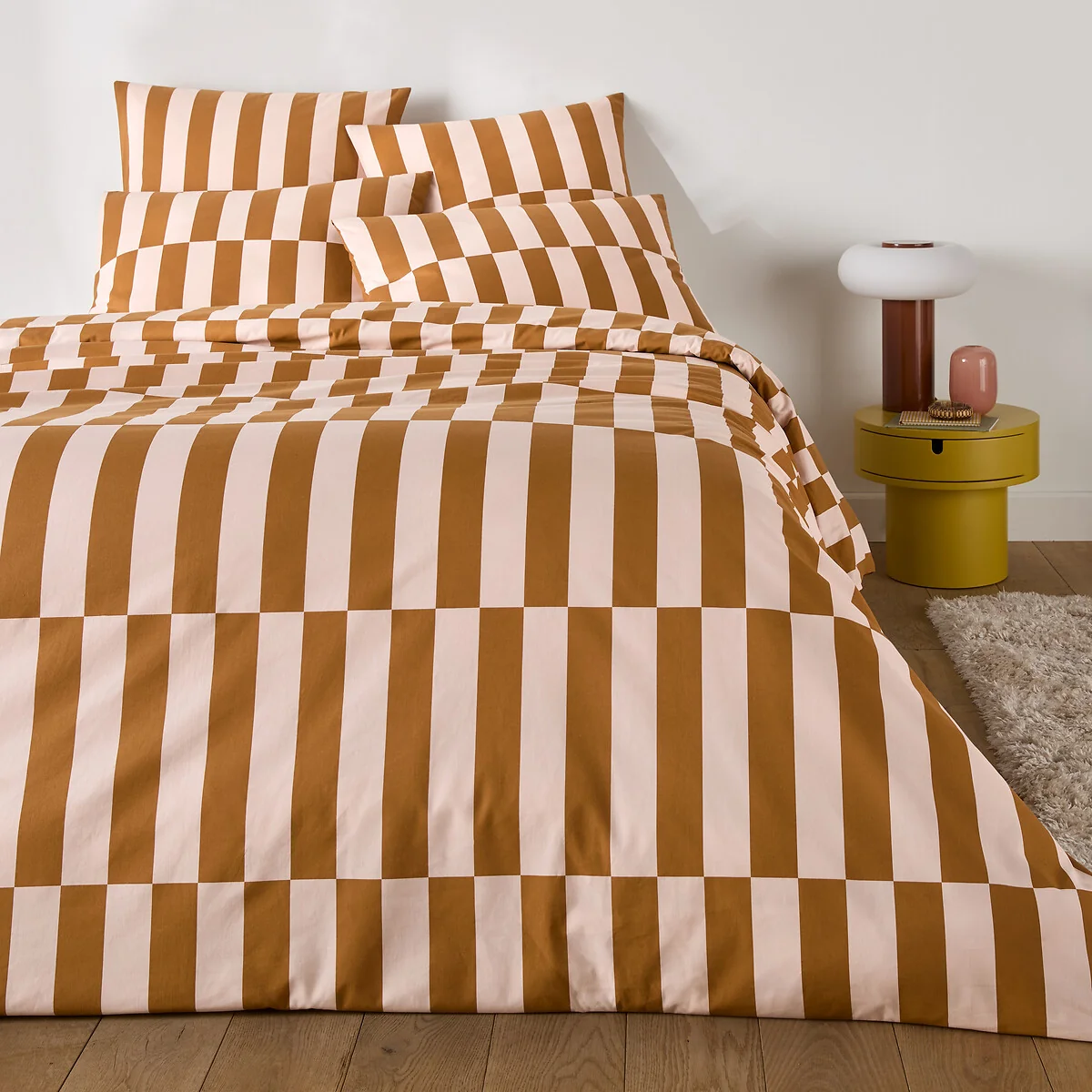Tabaka Caramel Geometric Print 50% Recycled Cotton Pillowcase – image 3