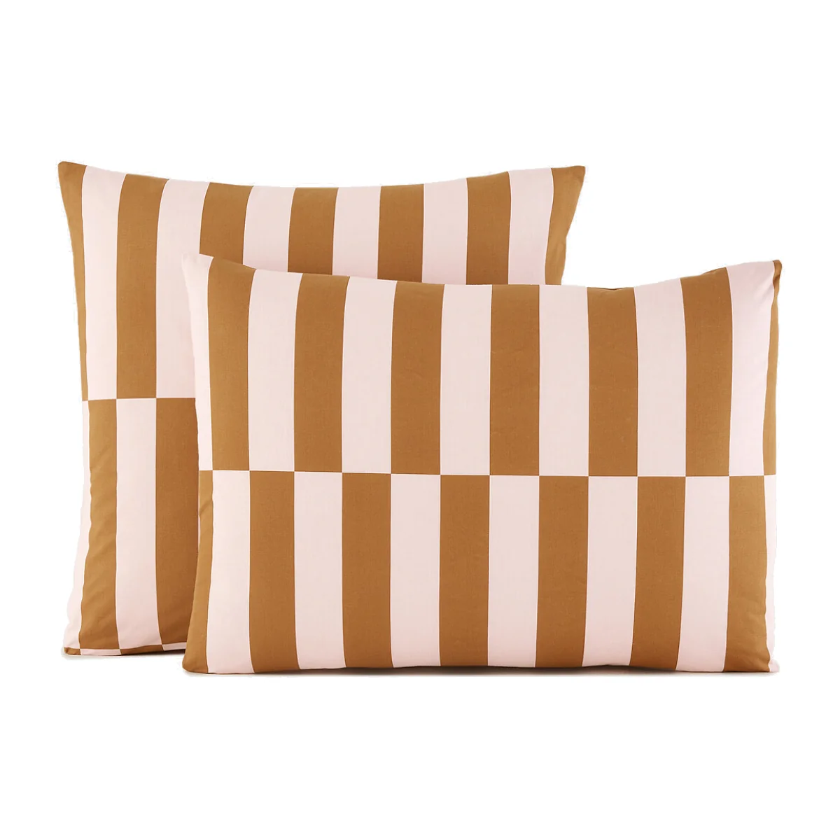 Tabaka Caramel Geometric Print 50% Recycled Cotton Pillowcase – image 1