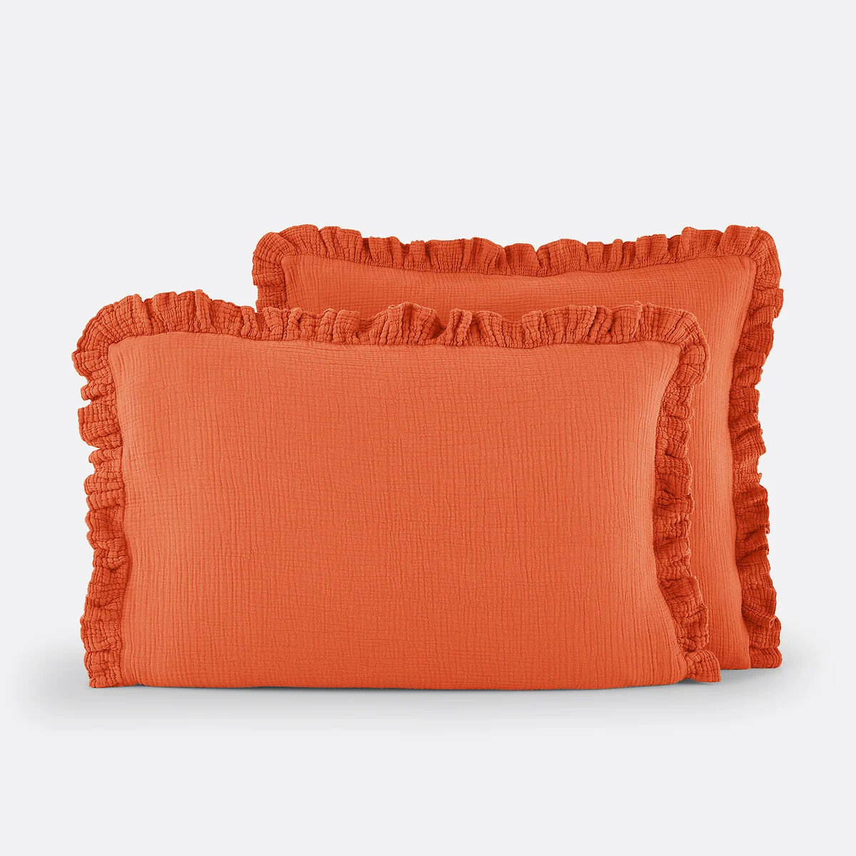 Kumla Plain Ruffle 100% Cotton Muslin Pillowcase – image 2