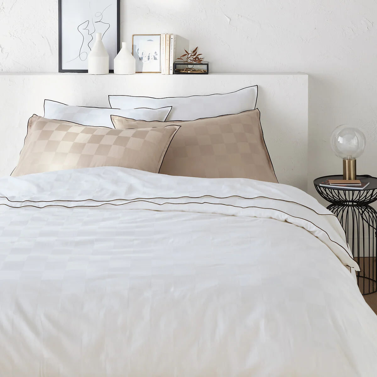 Victor Checkerboard 100% Washed Cotton Satin 300 Thread Count Pillowcase – image 4