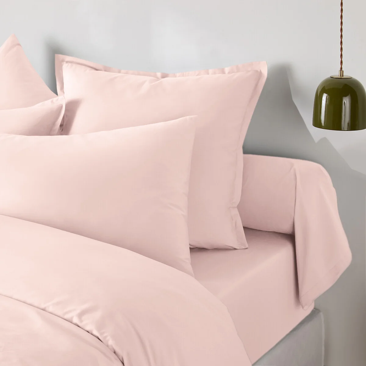 Best Quality Plain 100% Cotton Percale 200 Thread Count Bolster Pillowcase – image 4
