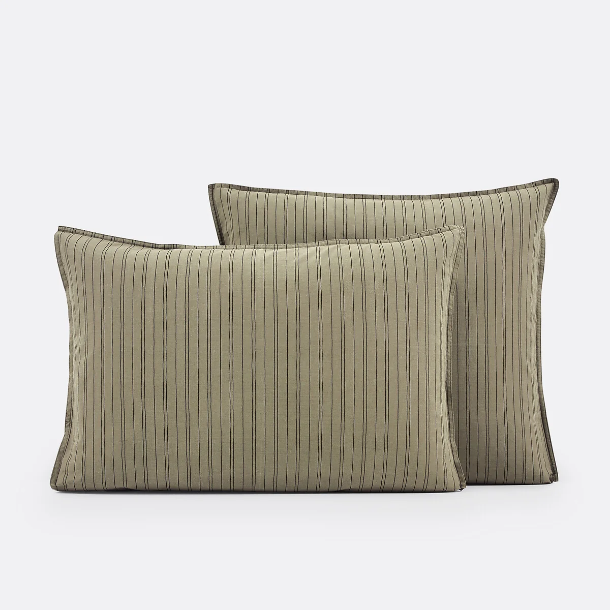 Monille Striped 100% Washed Cotton Pillowcase – image 2