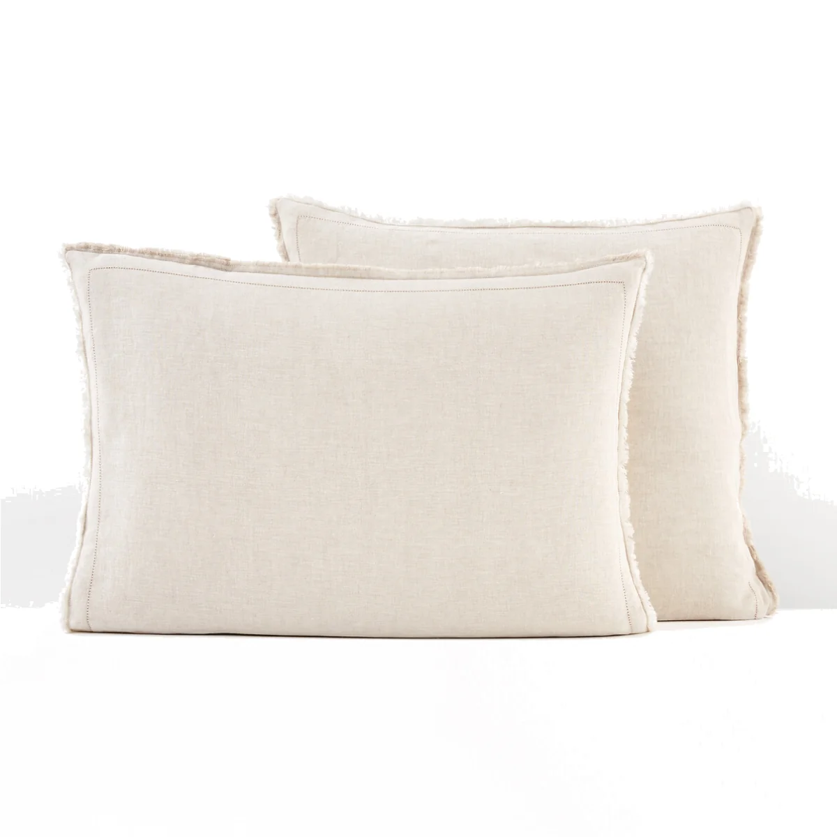 Linot Fringed 100% Washed Linen Pillowcase – image 1