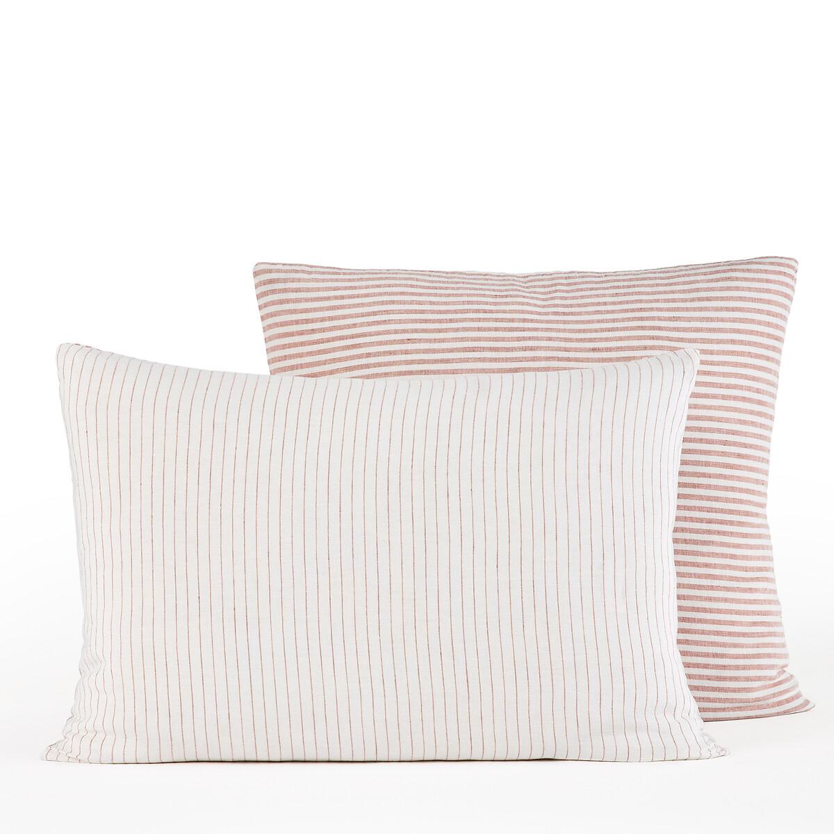 Deutzia Striped Dyed Woven 100% Washed Linen Pillowcase – image 2