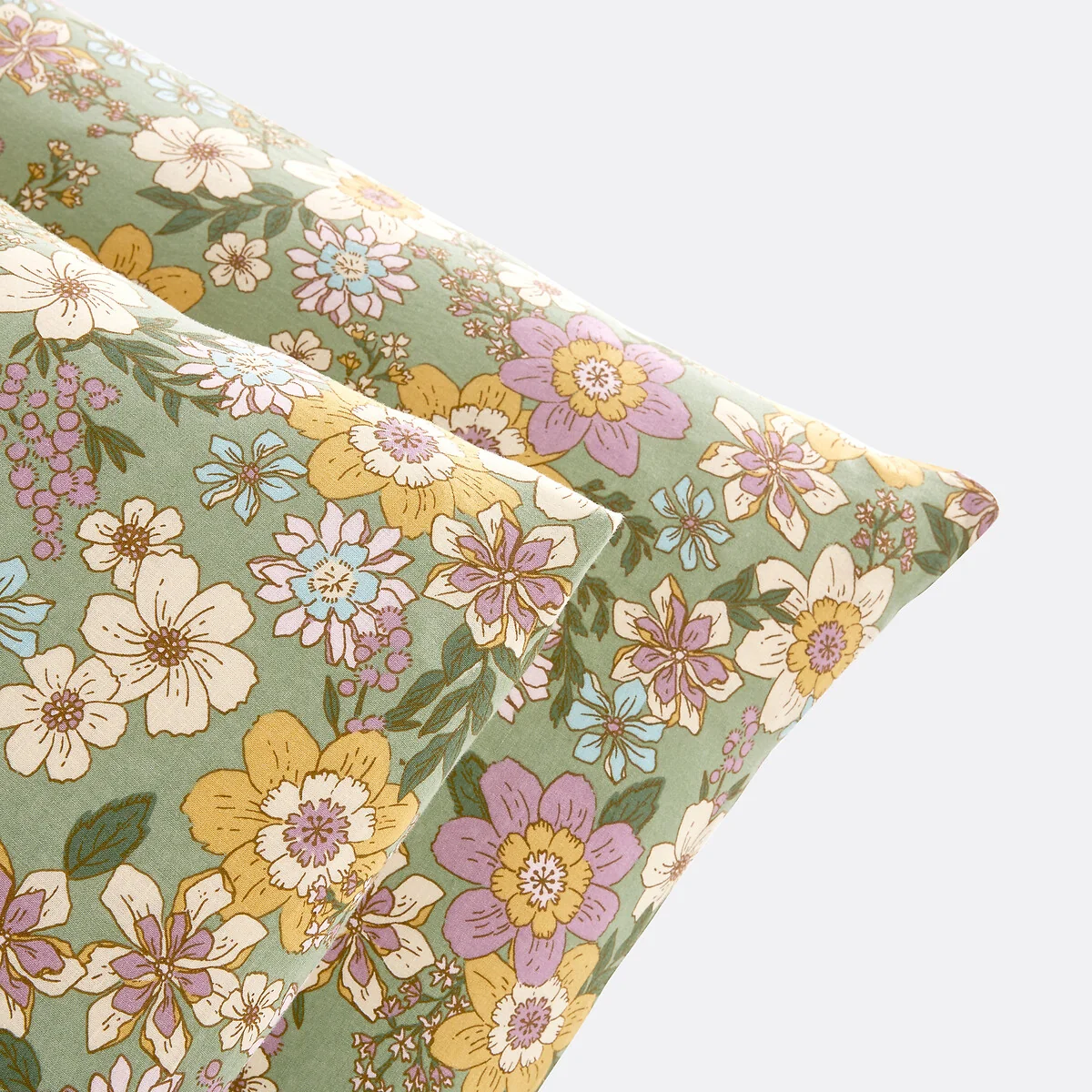 Rosemary Green Cotton & Washed Linen Pillowcase – image 4