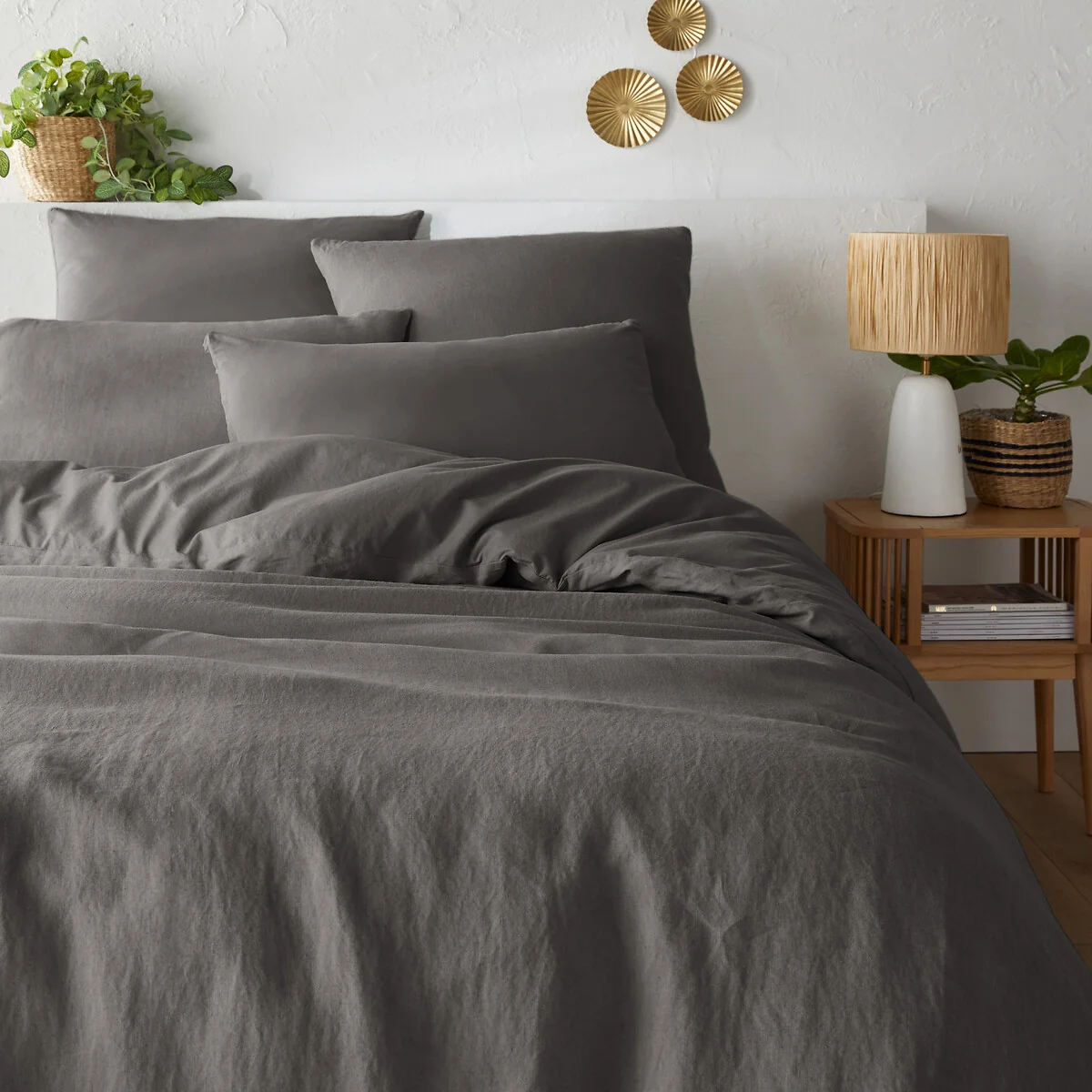 Annaba Two-Sided Washed Linen & Cotton Pillowcase – image 2