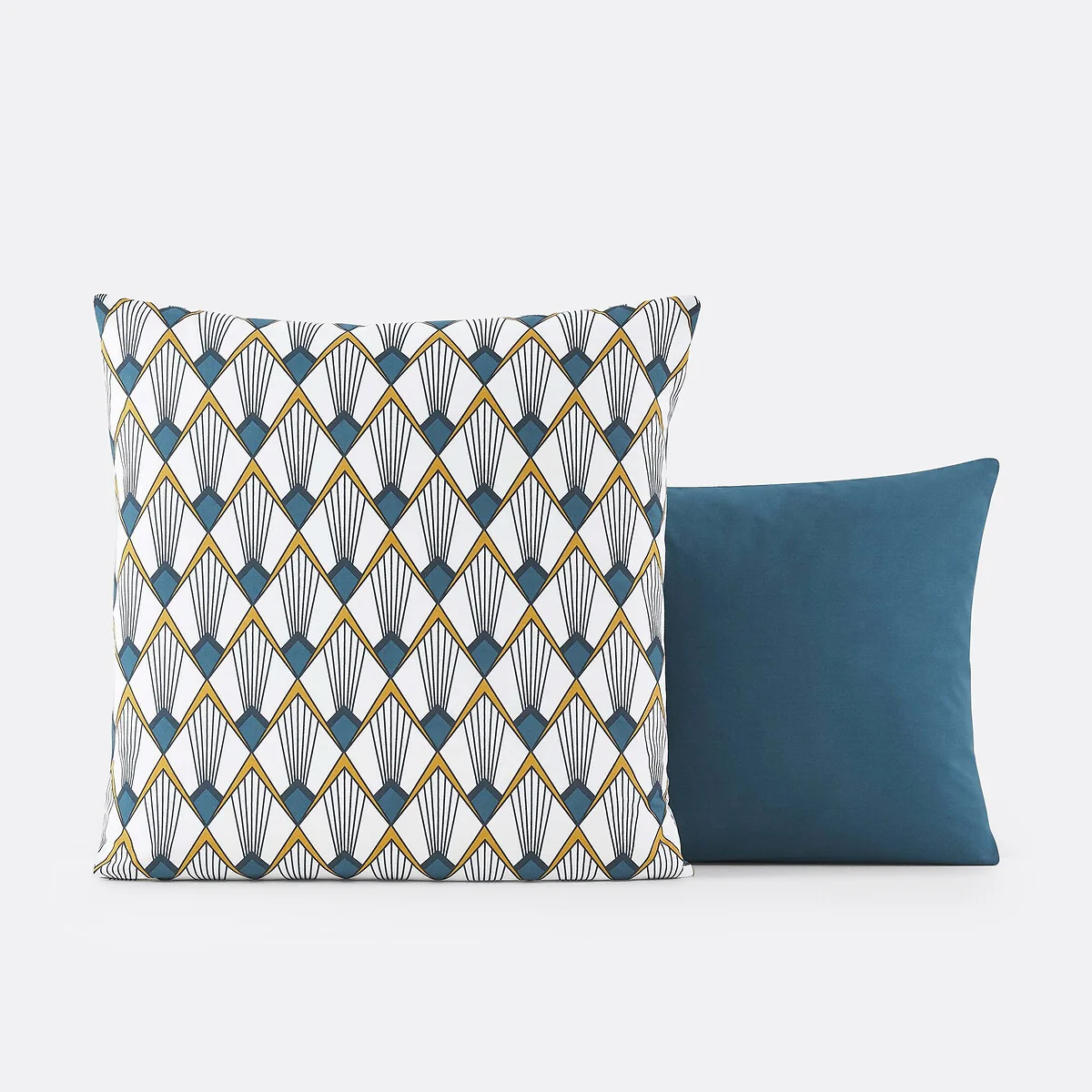 Elisa Blue Art Deco 100% Cotton Percale 180 Thread Count Pillowcase – image 2