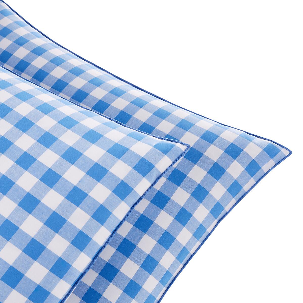 Veldi Blue Gingham 100% Cotton Pillowcase – image 2
