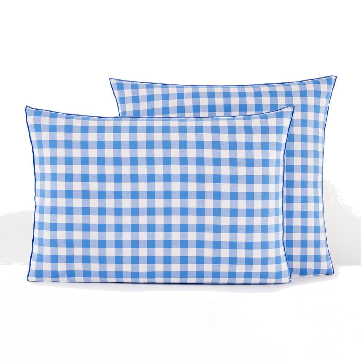 Veldi Blue Gingham 100% Cotton Pillowcase – image 1