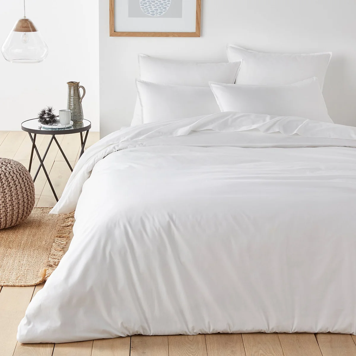 Plain 100% Organic Cotton Percale 200 Thread Count Bolster Pillowcase – image 3