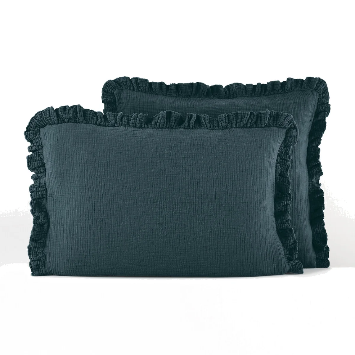 Kumla Plain Ruffle 100% Cotton Muslin Pillowcase – image 1