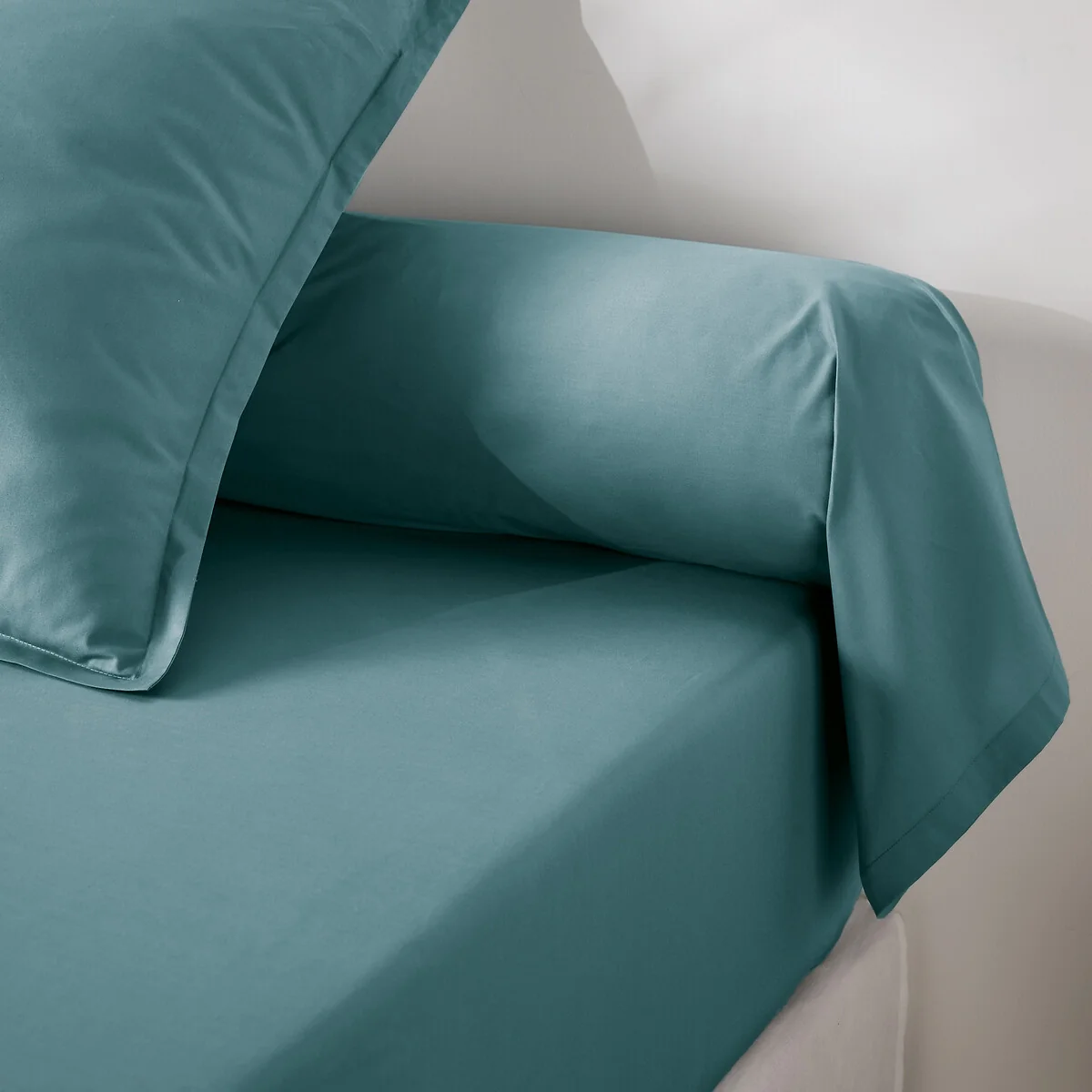 Best Quality Plain 100% Cotton Percale 200 Thread Count Bolster Pillowcase – image 2