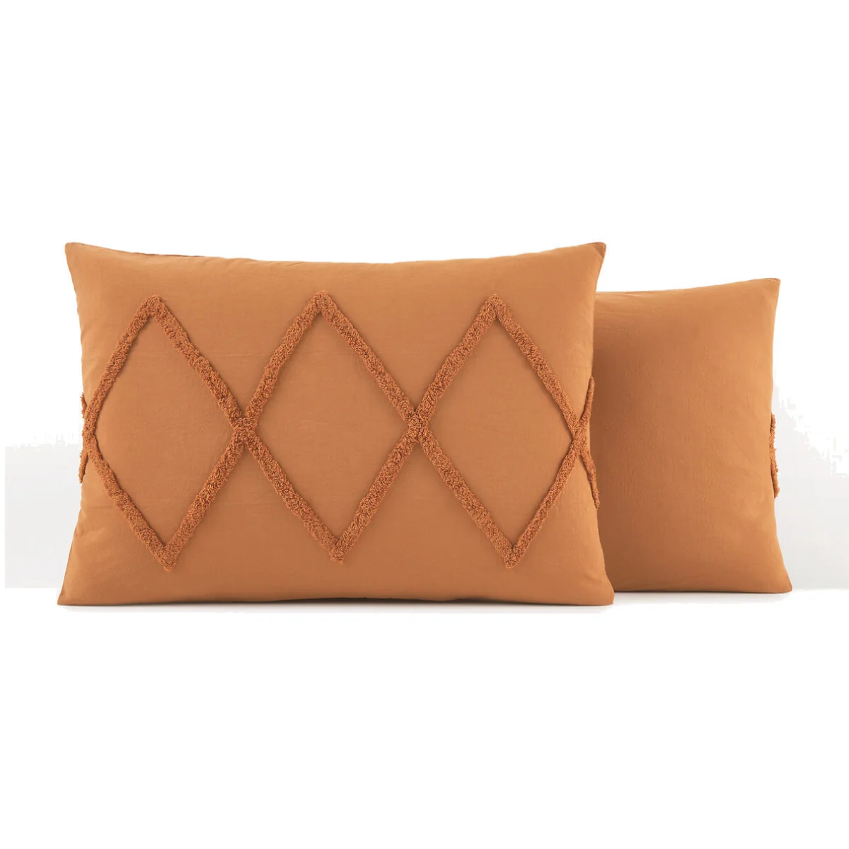 Assa Caramel Tufted Cotton Pillowcase – image 1