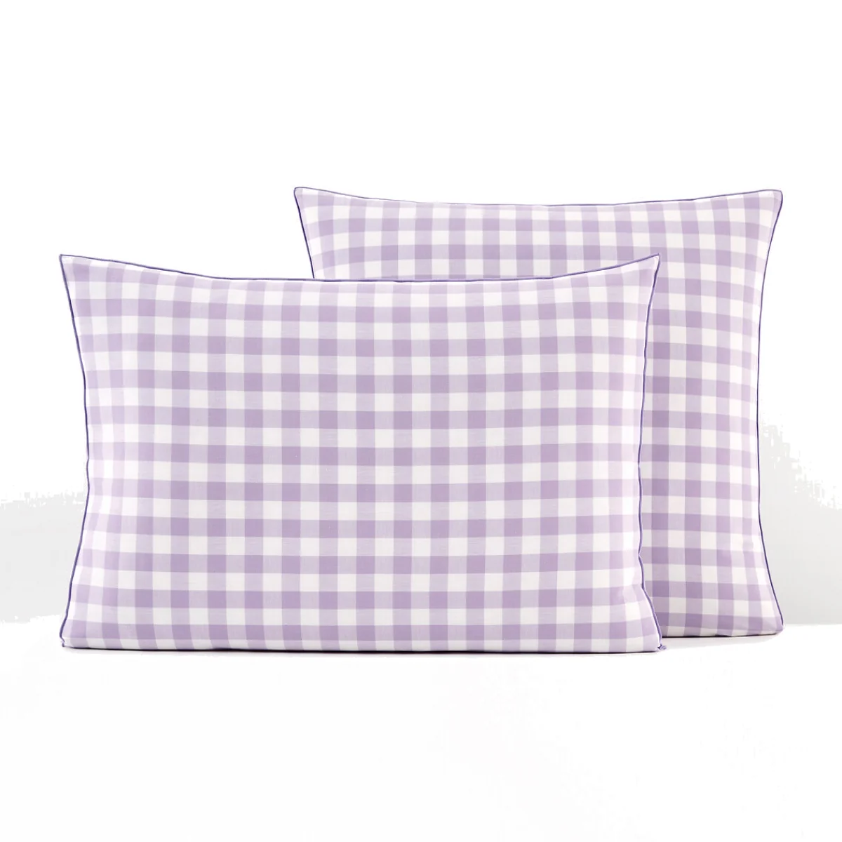 Veldi Purple Gingham Check 100% Cotton Pillowcase – image 1