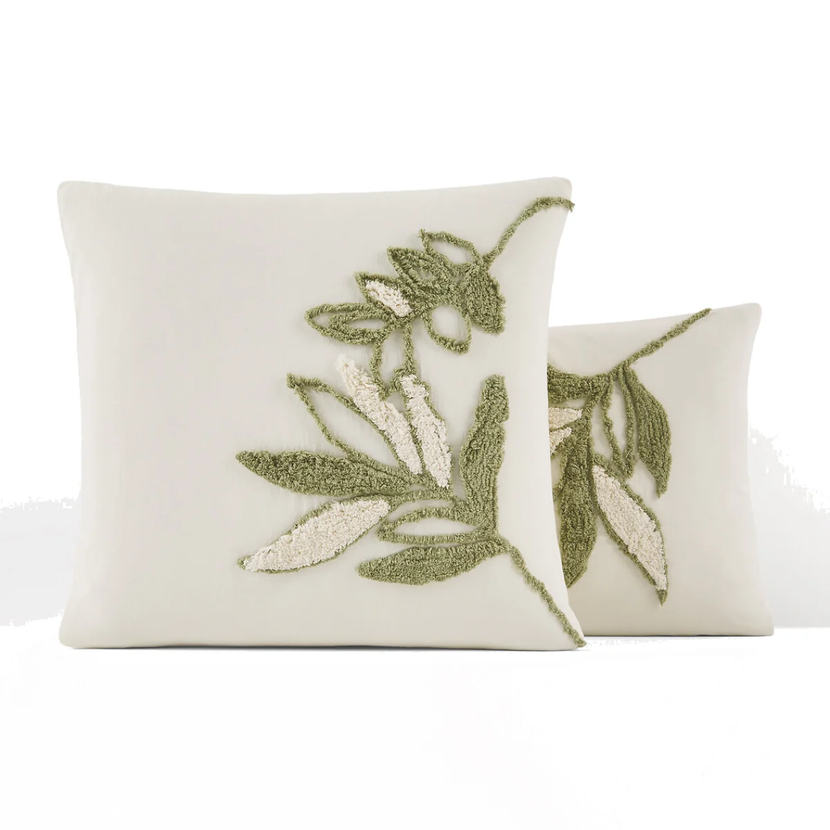 Piana Embroidered Foliage 100% Cotton Pillowcase – image 1