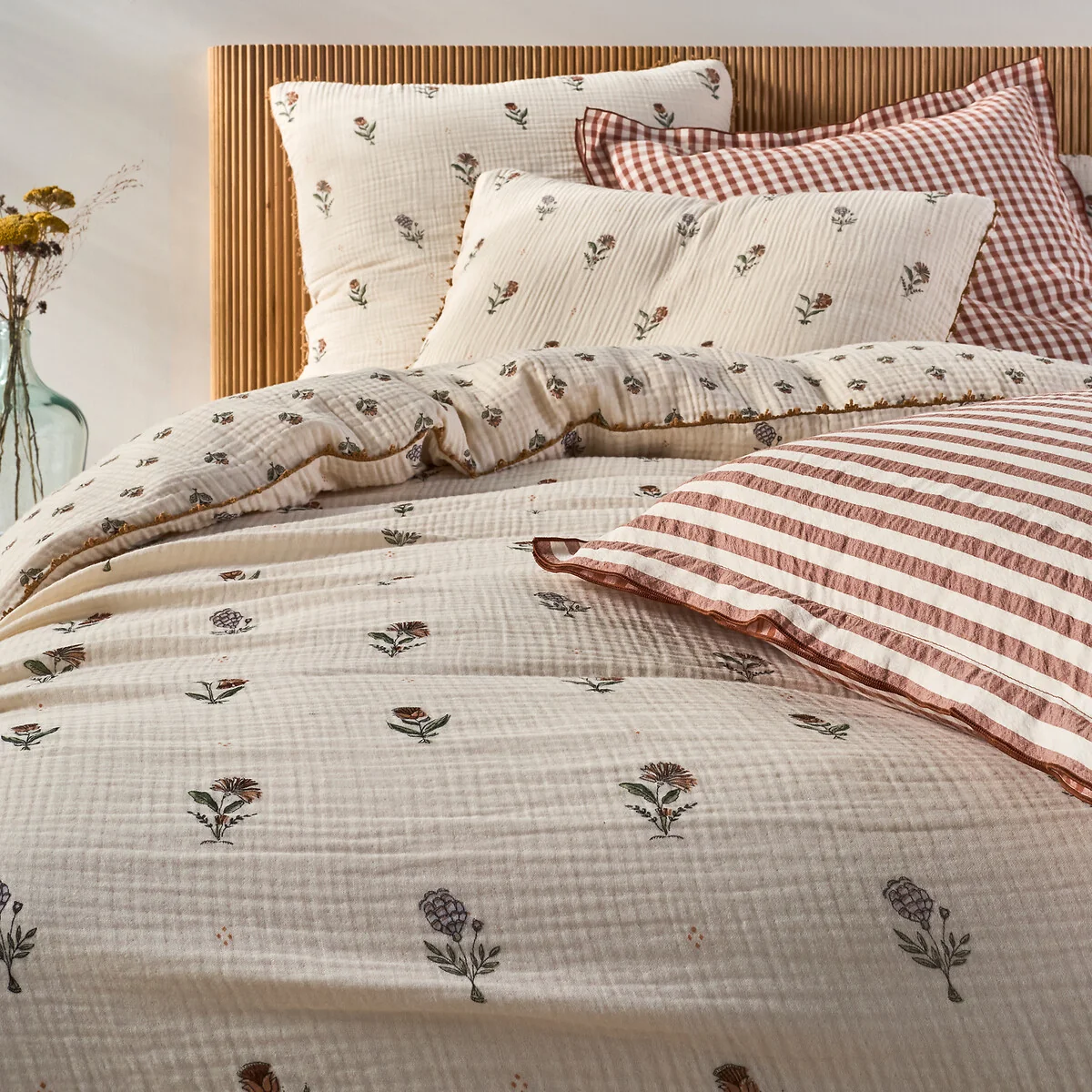 Cottage Checked 100% Cotton Seersucker Pillowcase – image 11