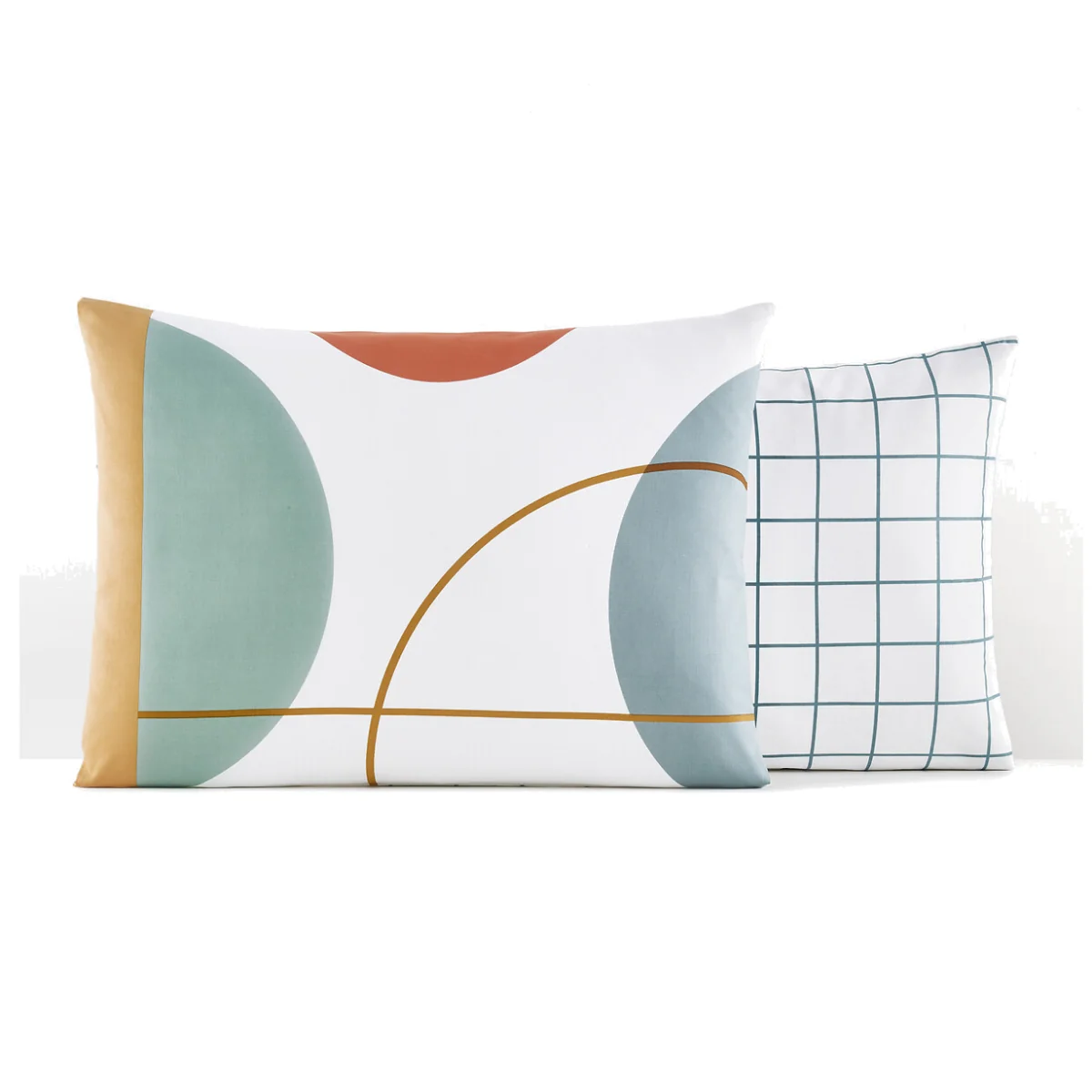 Melbourne Checked Geometric 100% Cotton Pillowcase – image 1
