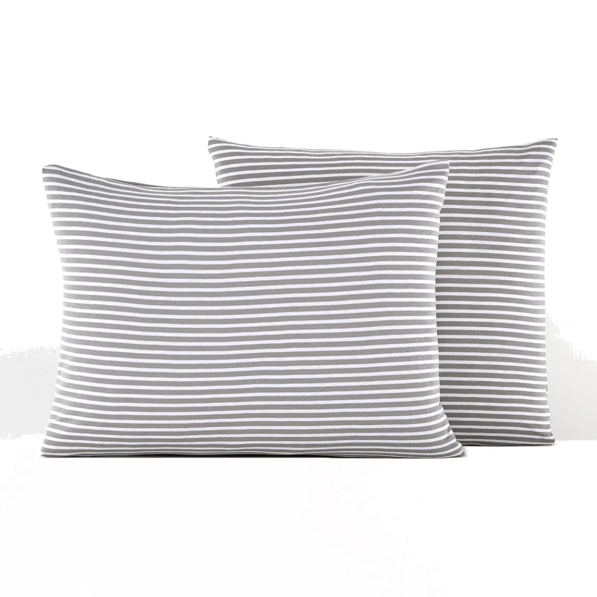 Dolsi Striped Grey Cotton/Modal Jersey Pillowcase – image 1