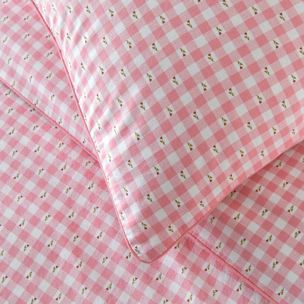 Vichy Fleuris Washed Cotton Pillowcase – image 4