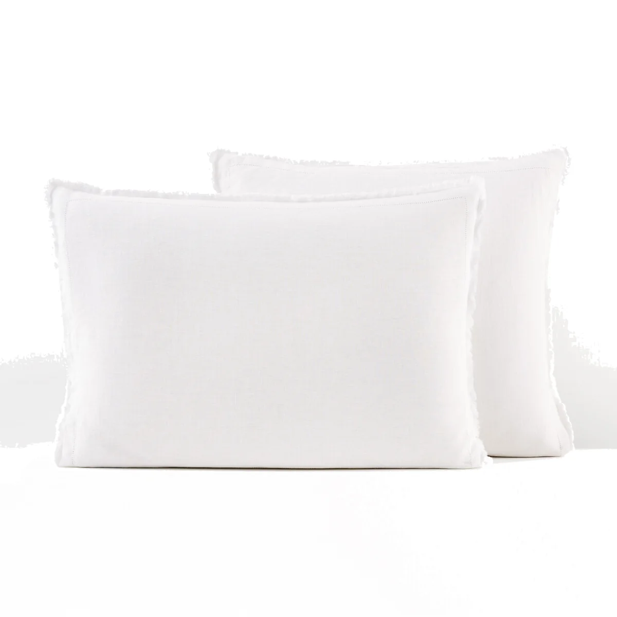 Linot Fringed 100% Washed Linen Pillowcase – image 1