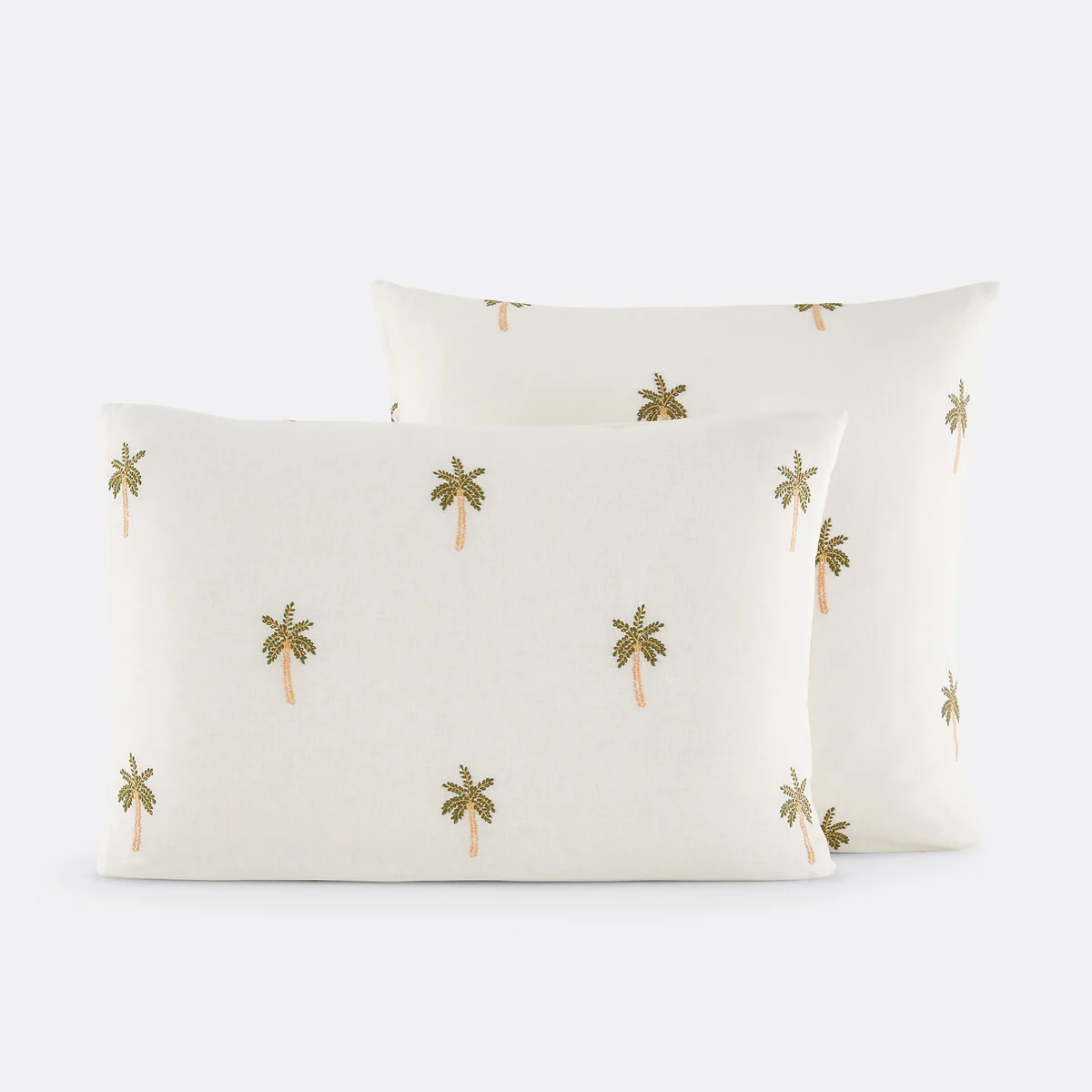 Ravenel Embroidered Palm Cotton & Washed Linen Pillowcase – image 2