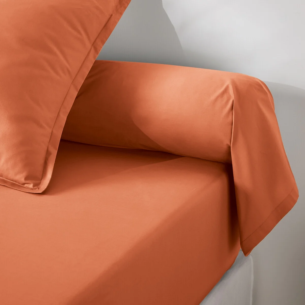 Best Quality Plain 100% Cotton Percale 200 Thread Count Bolster Pillowcase – image 2