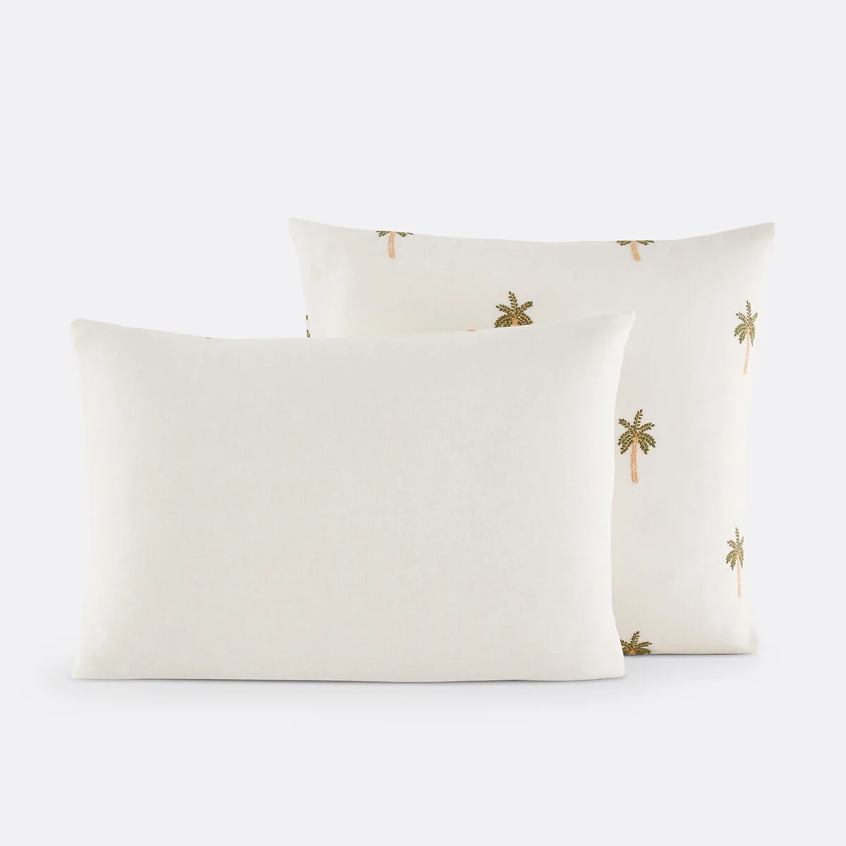 Ravenel Embroidered Palm Cotton & Washed Linen Pillowcase – image 4