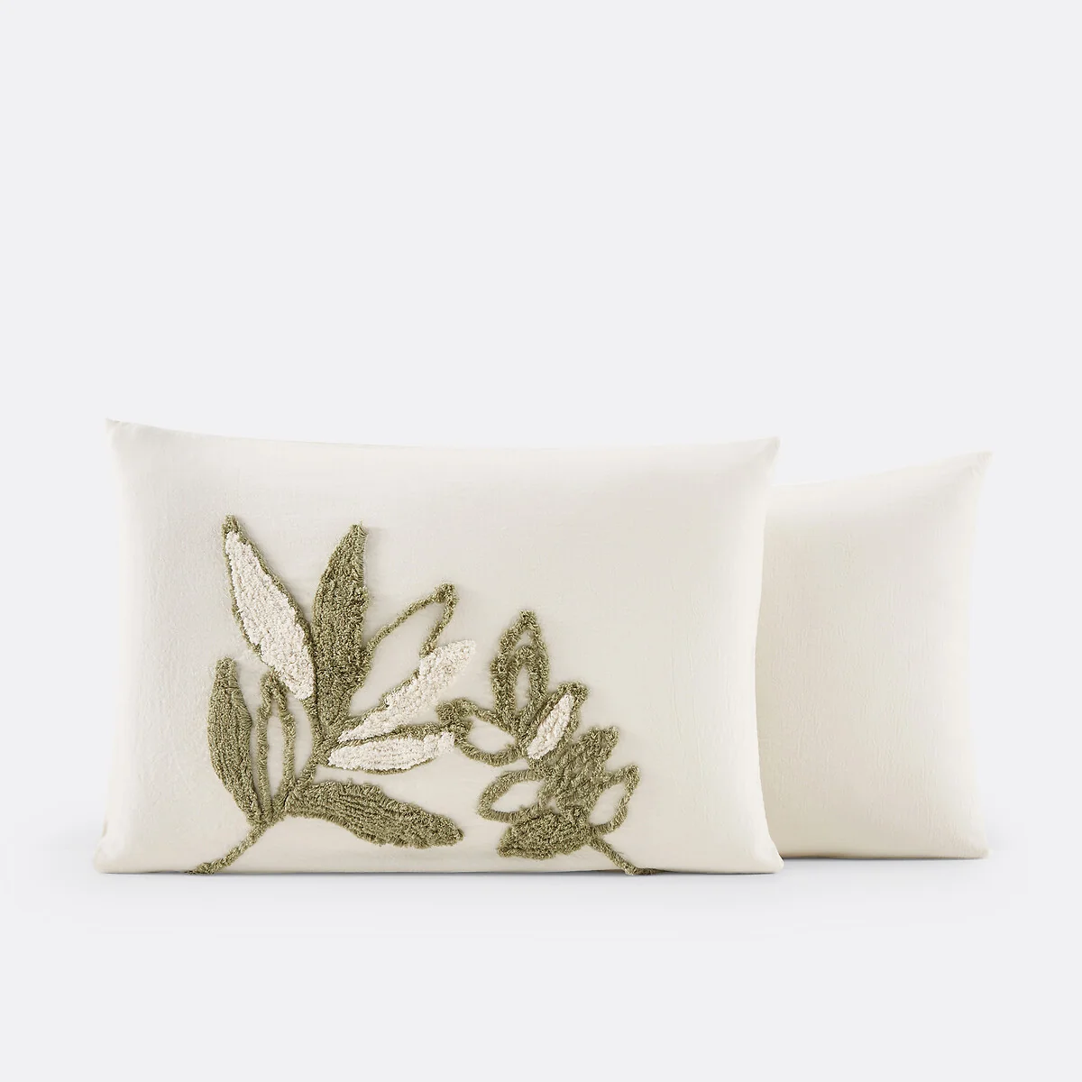 Piana Embroidered Foliage Cotton Pillowcase – image 4