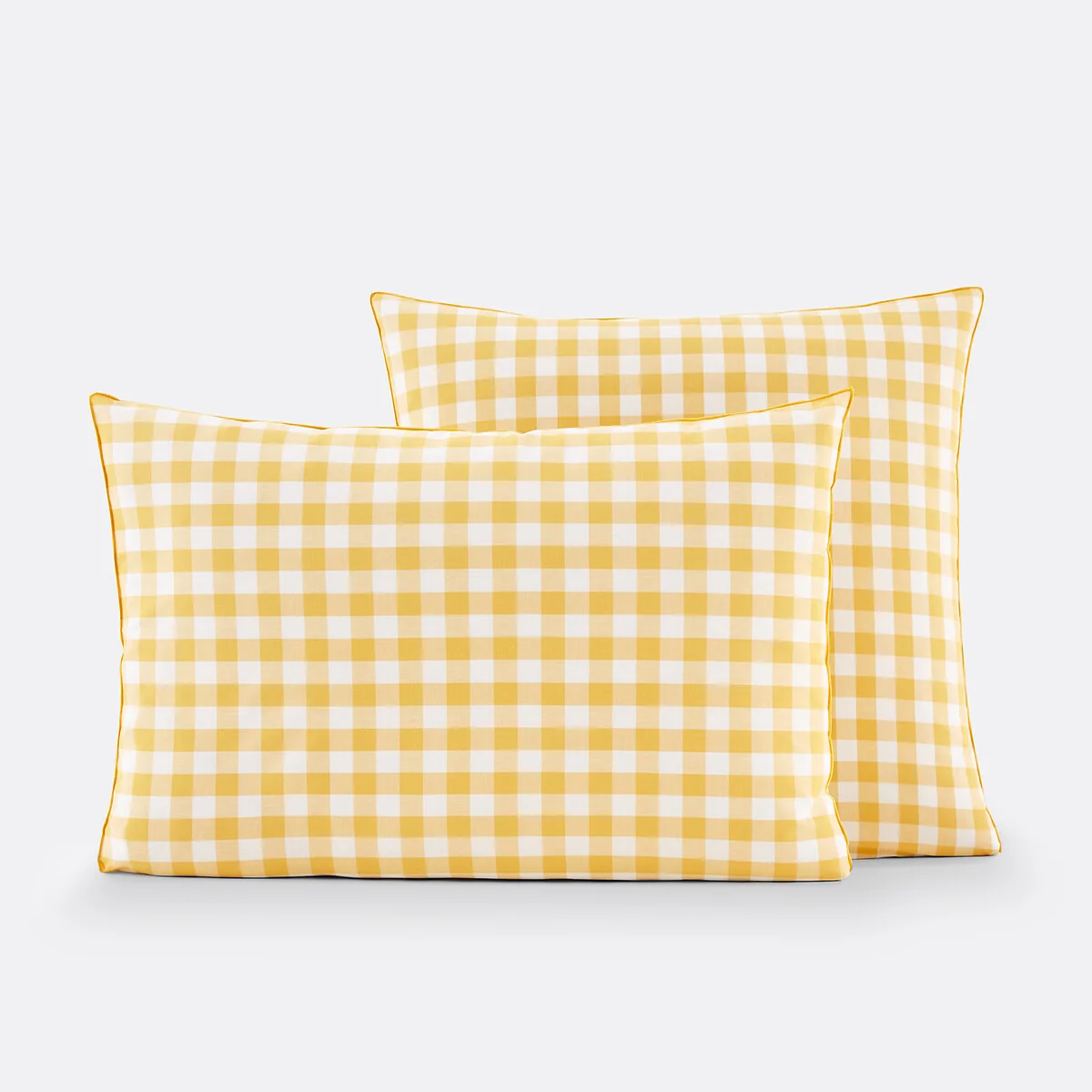 Veldi Yellow Gingham 100% Cotton Pillowcase – image 2