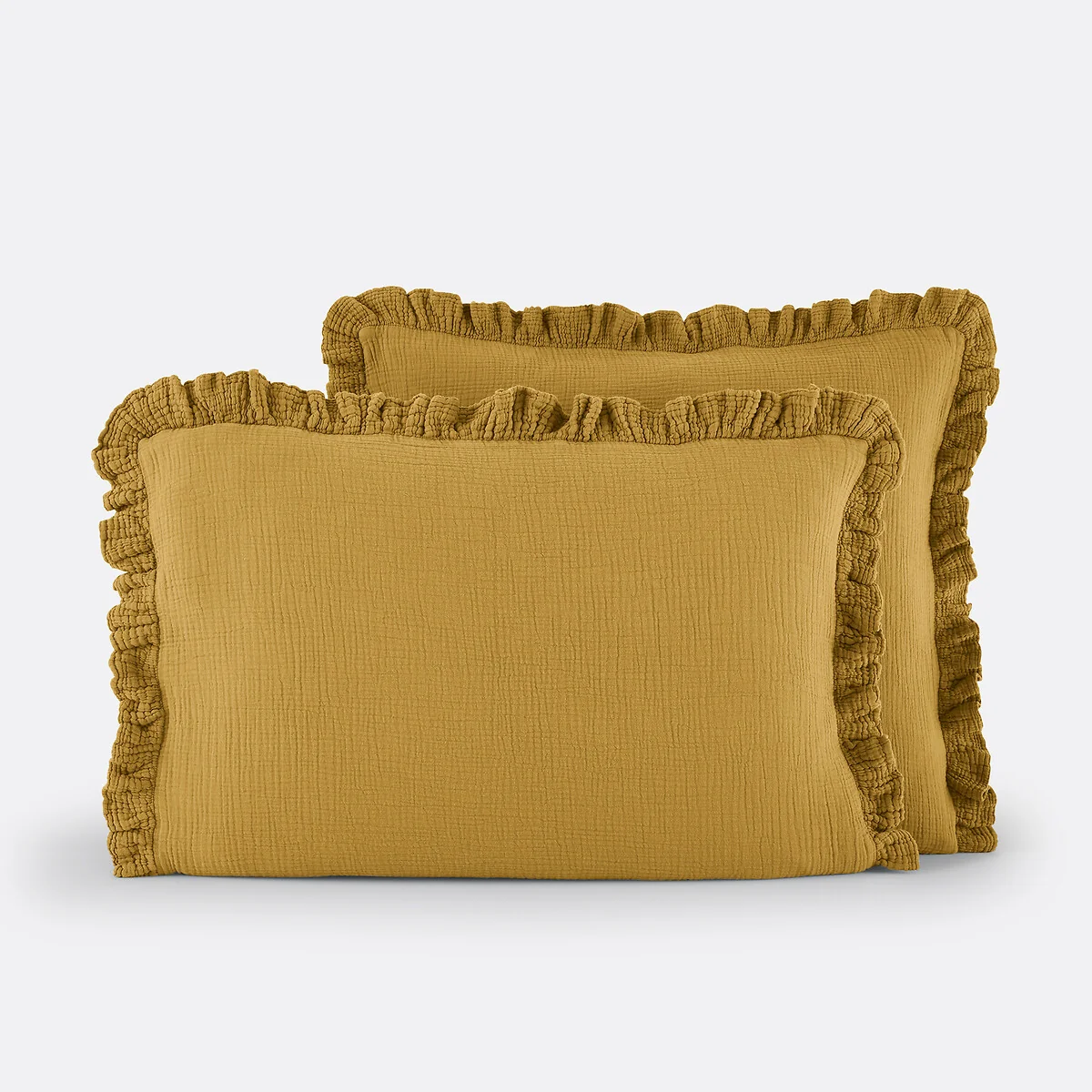 Kumla Plain Ruffle 100% Cotton Muslin Pillowcase – image 2