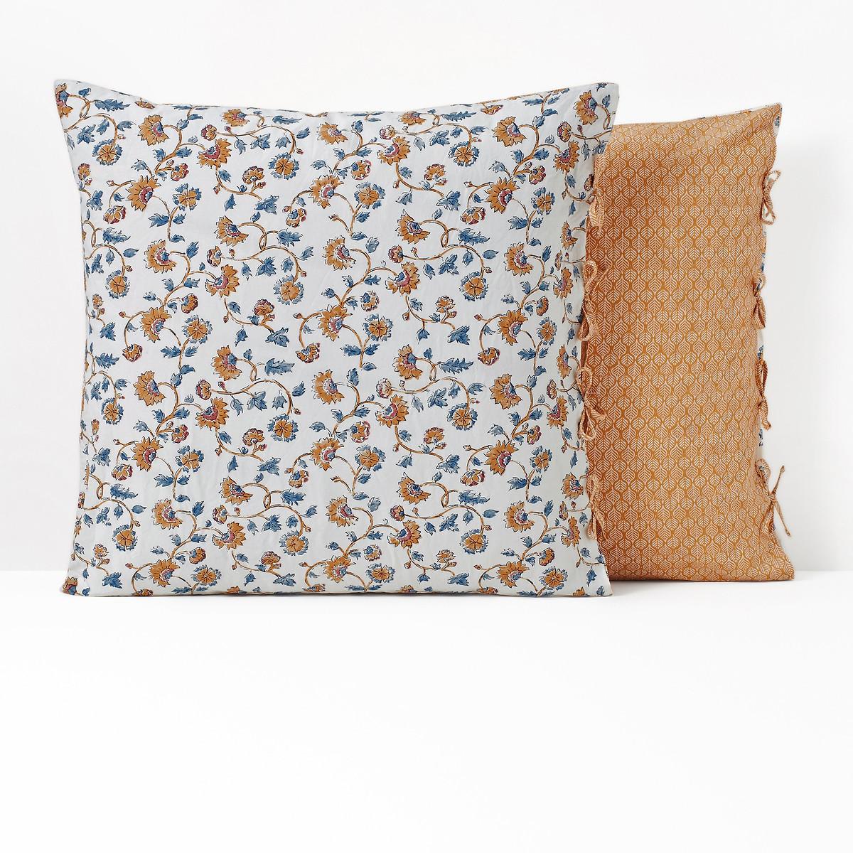 Indian Flower Floral 100% Washed Cotton Pillowcase – image 2